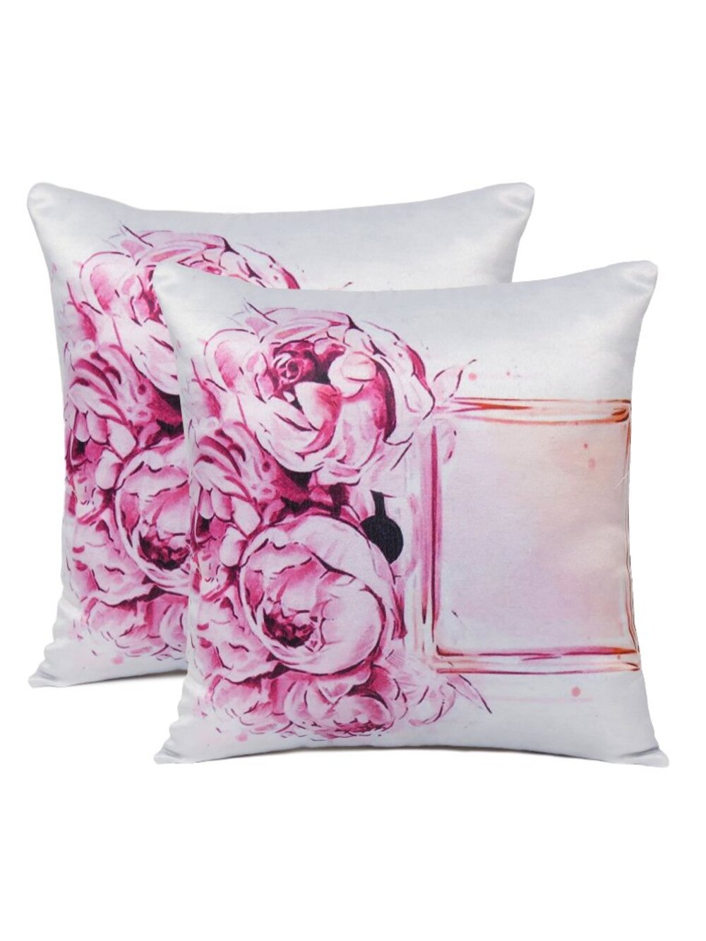 Oussum Pillow Case Cotton Flora Print Cushion Cover Accent Pillow Cover Set of 2